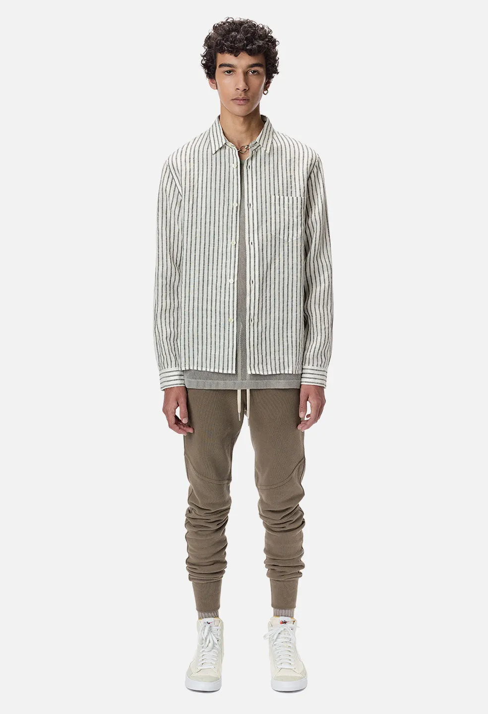 Sly Linen Straight Hem / Black Stripe