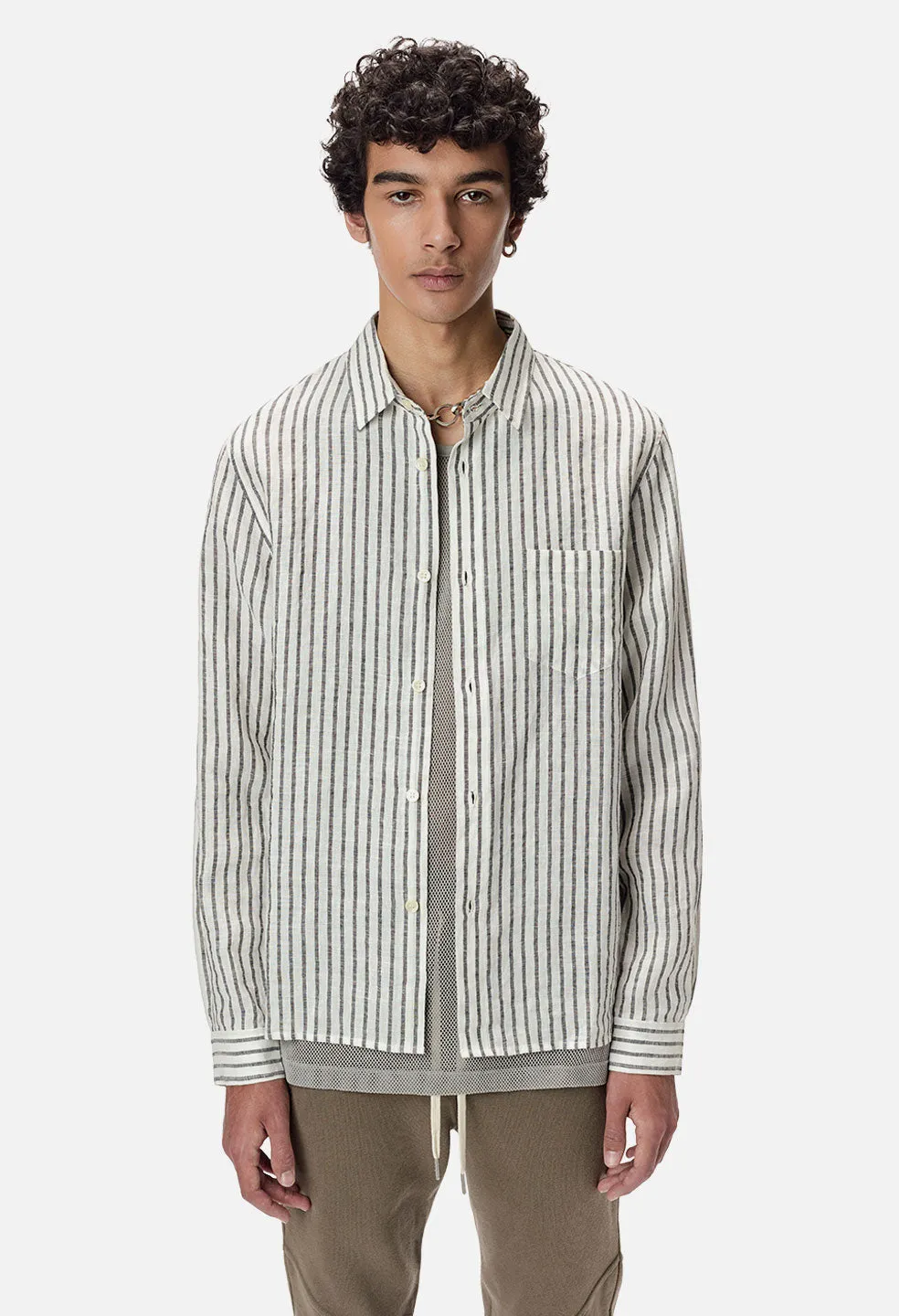 Sly Linen Straight Hem / Black Stripe