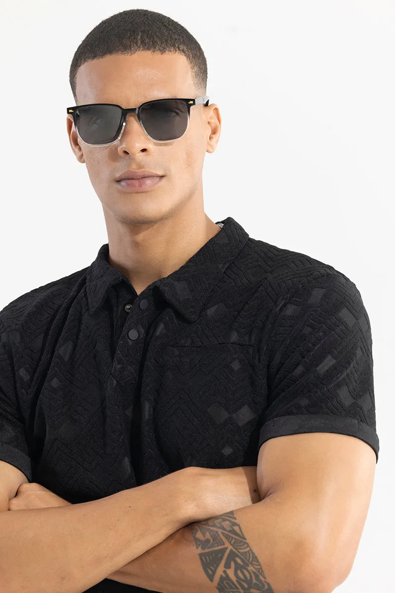 Square Space Black Polo T-Shirt