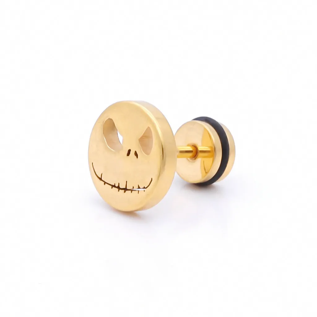 Stainless Steel Jack Skellington Fake Plug - Gold