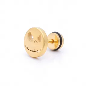 Stainless Steel Jack Skellington Fake Plug - Gold