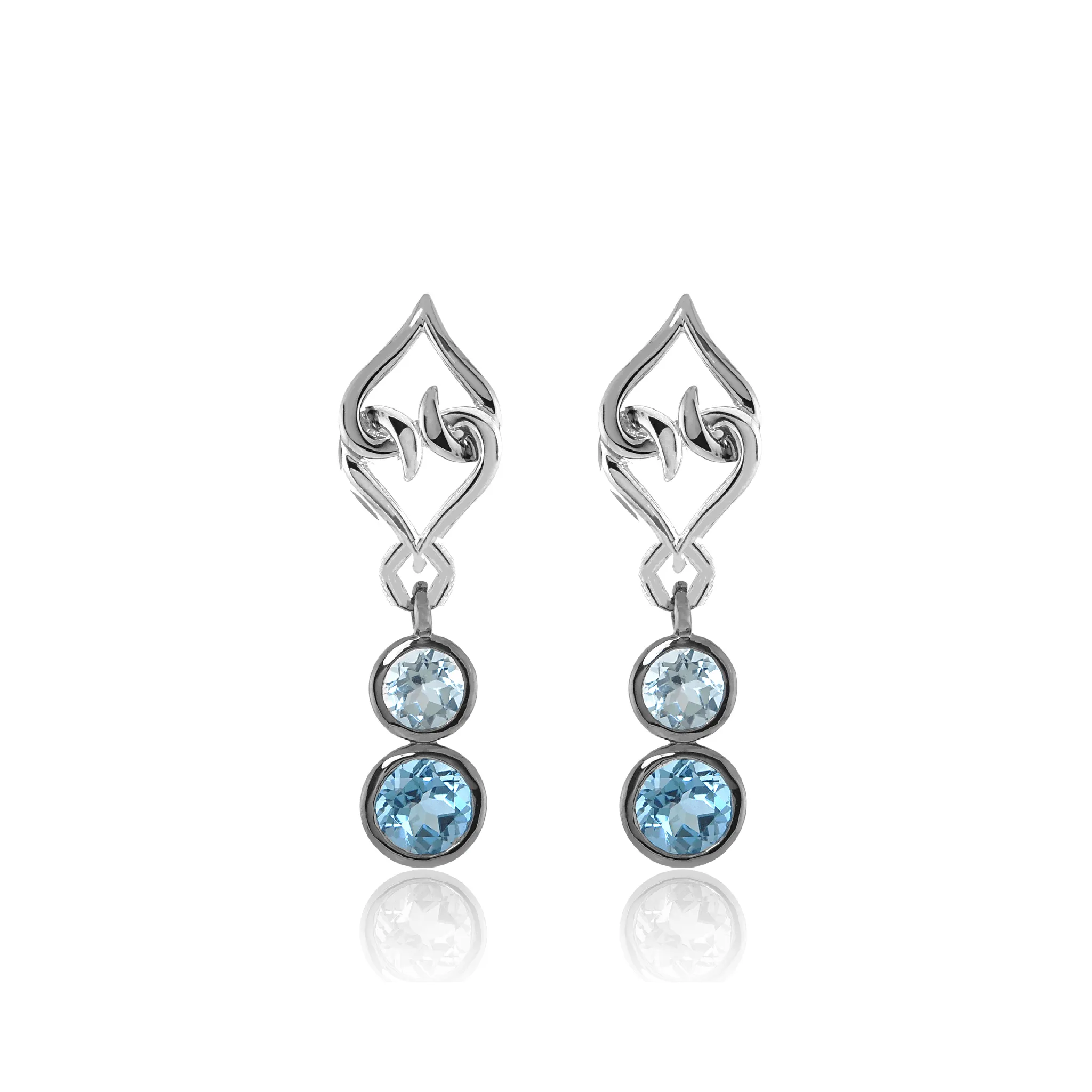 Sterling Silver Blue Topaz Drop Earrings