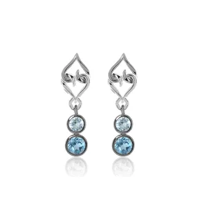 Sterling Silver Blue Topaz Drop Earrings