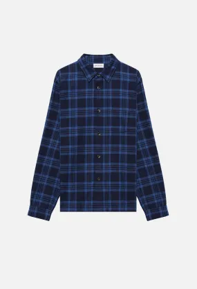 Straight Hem Shirt / Indigo Nep