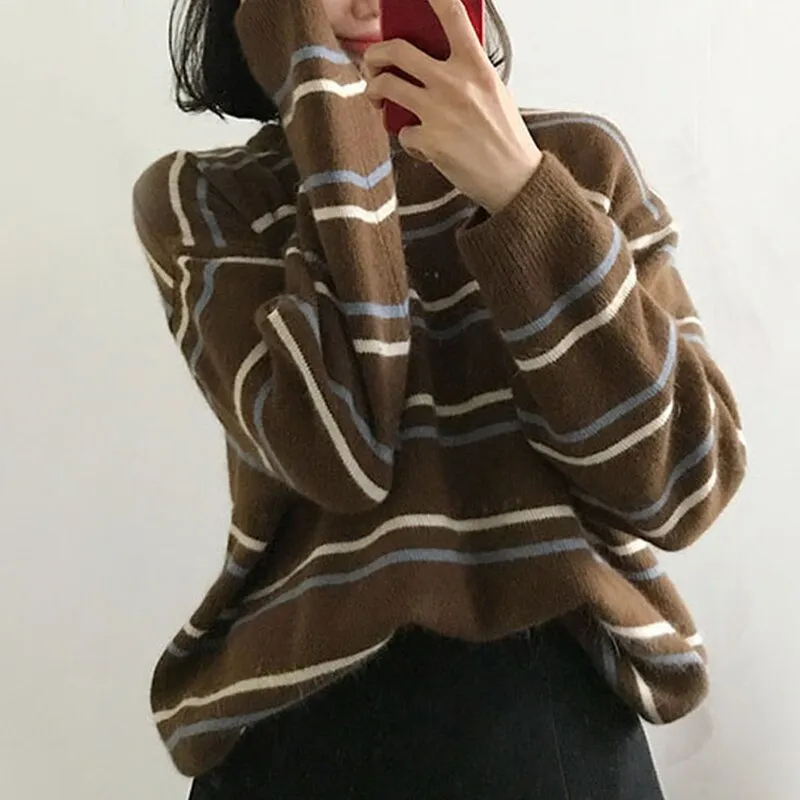 Striped Sweater With Crew Neck