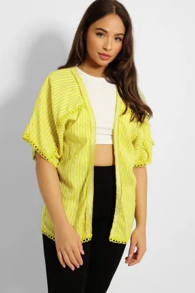 Stripy Crochet Hem Blouse