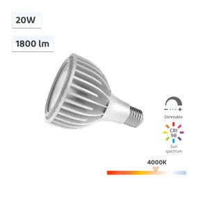 SunWave CRI 98 Flicker-Free Wellness Lighting 20W Dimmable PAR30 LED Bulb 4000K