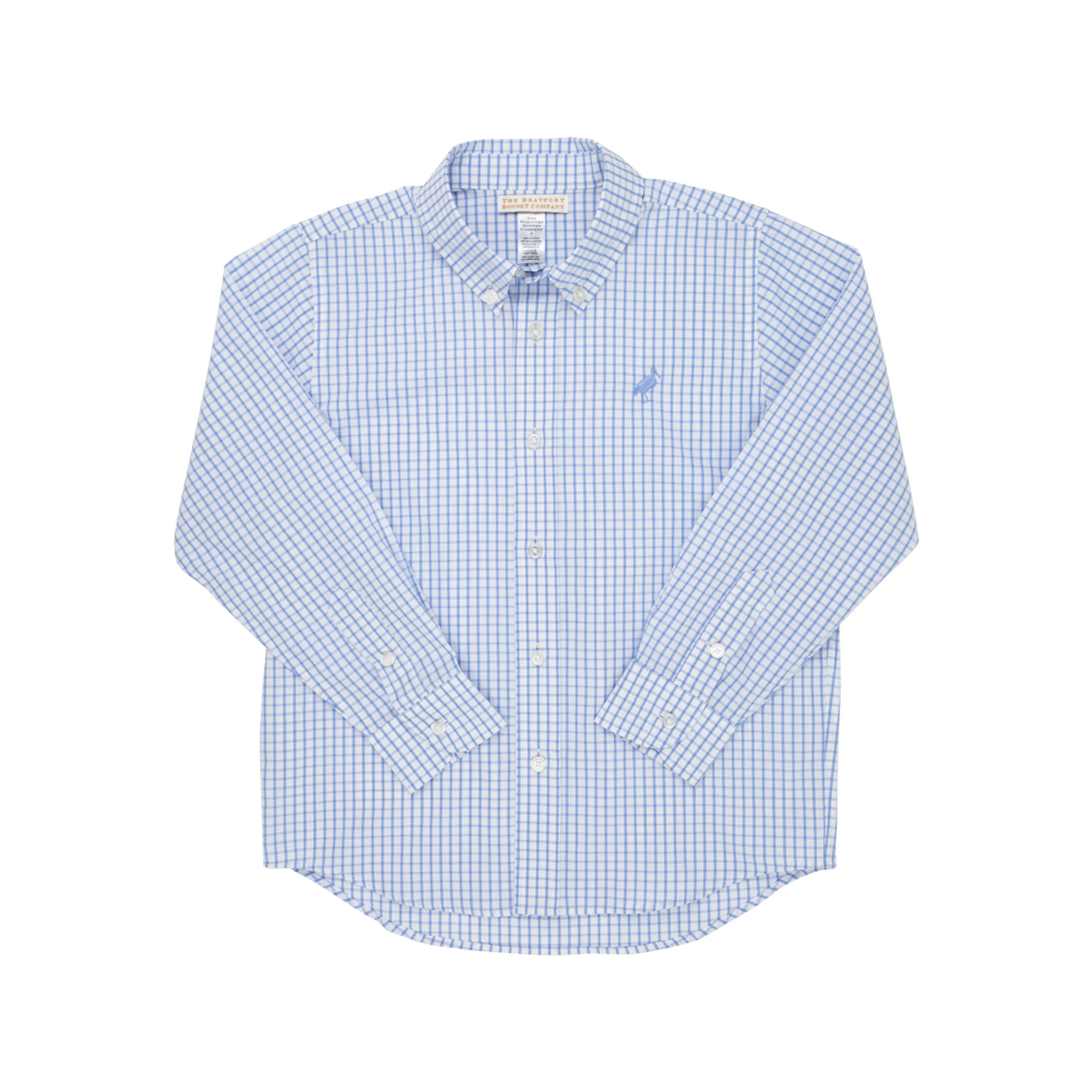 The Beaufort Bonnet Company - Park City Periwinkle Windowpane Dean's List Dress Shirt