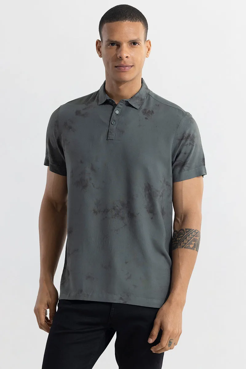 Tidal Dye Elephant Grey Polo T-Shirt