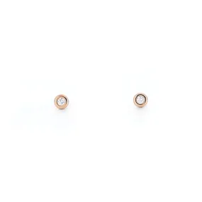 Tiffany & Co. 0.06ctw Bezel Set Diamond Stud Earrings - Rose Gold