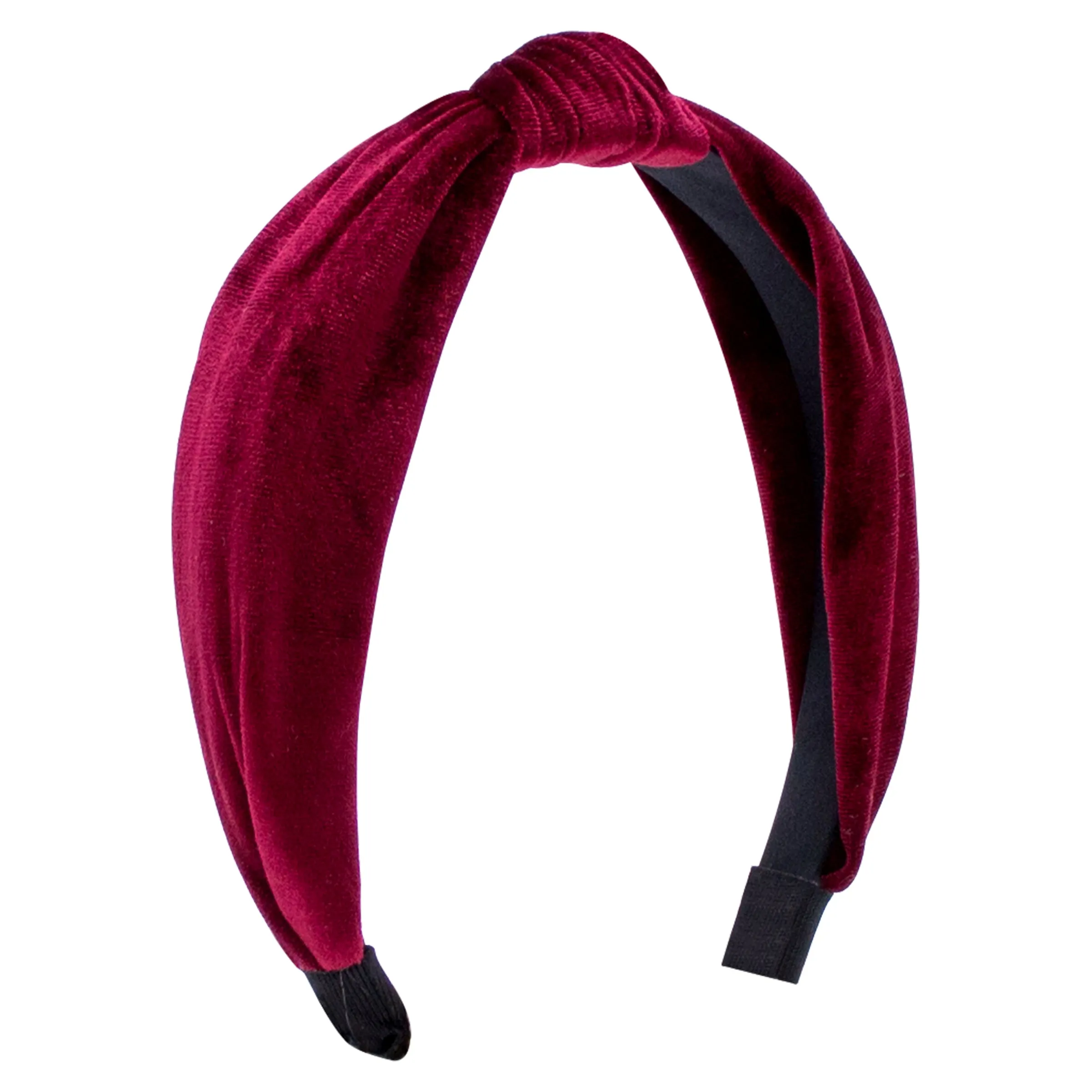 Velvet Wrapped Hard Headband with Knot