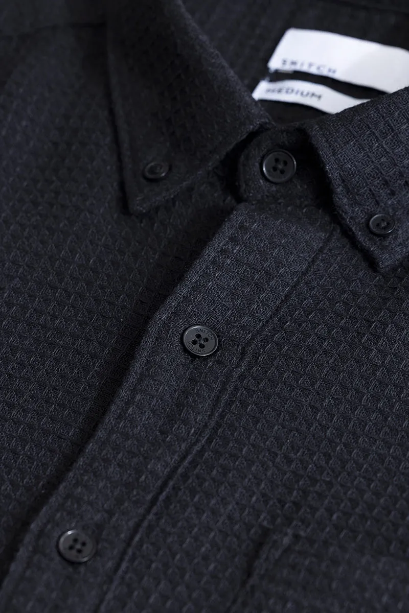 Waffle Square Black Shirt