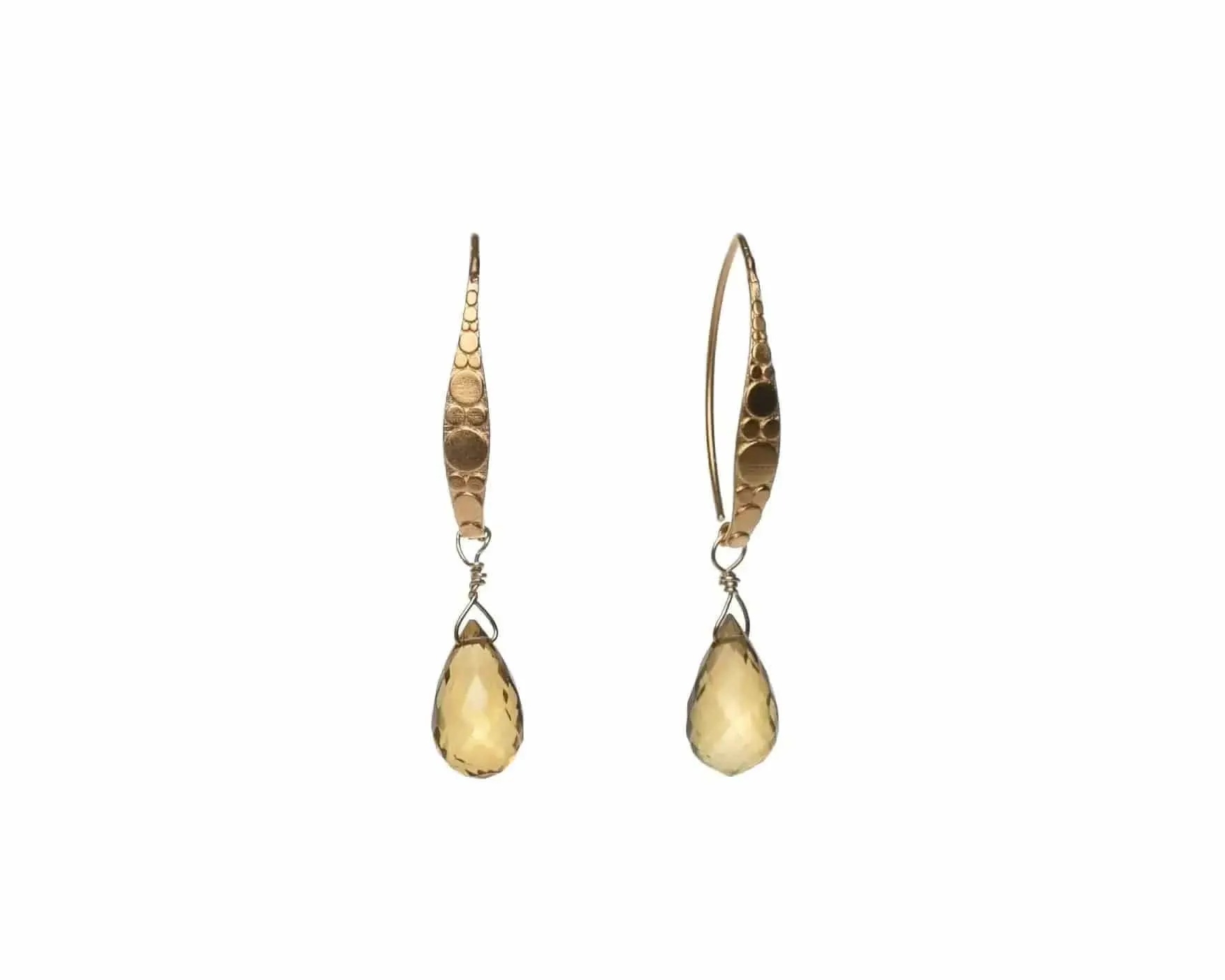 Whiskey Quartz 14K GF Vermeil Drops