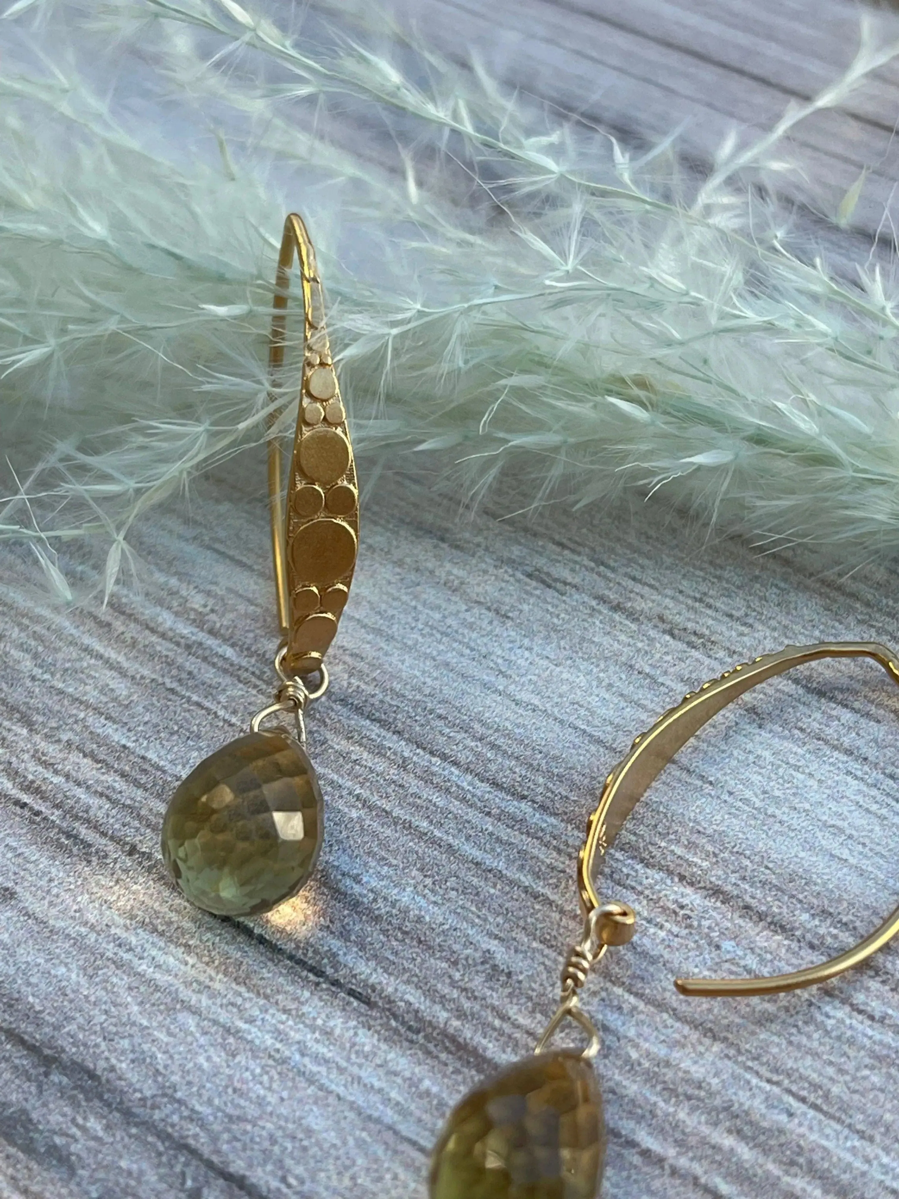 Whiskey Quartz 14K GF Vermeil Drops