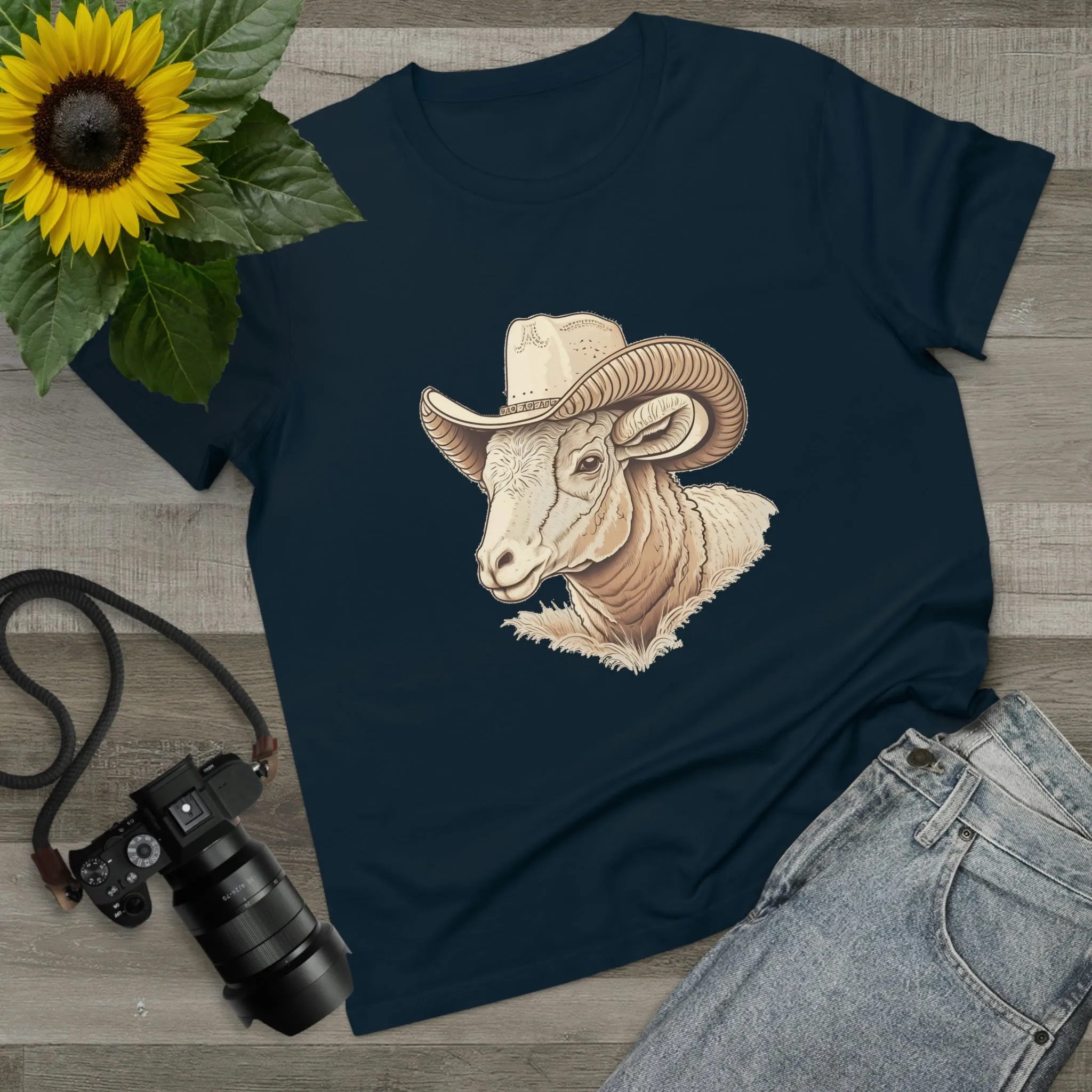 Women’s ram cowboy crew neck t-shirt