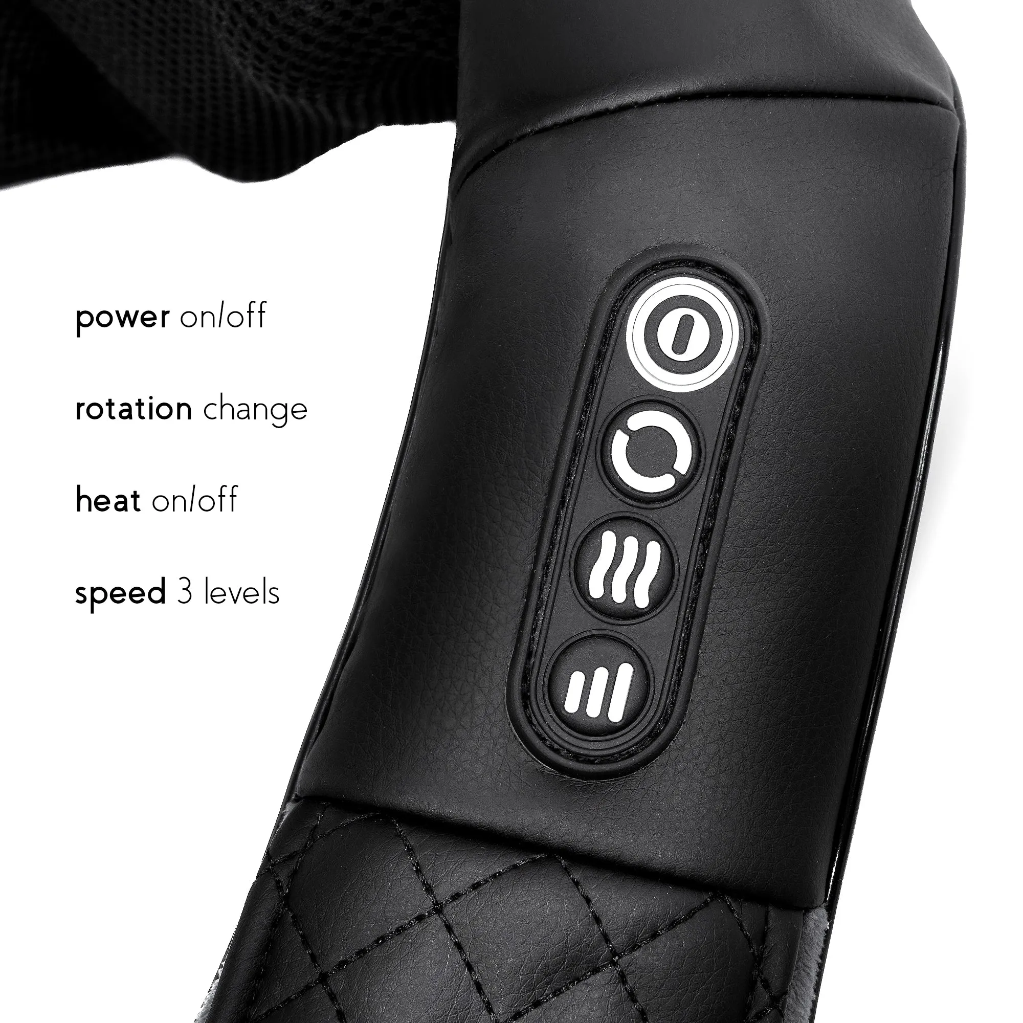 Zyllion Shiatsu Back and Neck Massager with Heat, 3 Speed Levels and Rotation Change (ZMA-28)